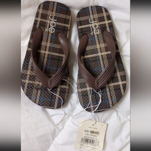 🎈NWT Joe Plaid Flip Flops SZ 10